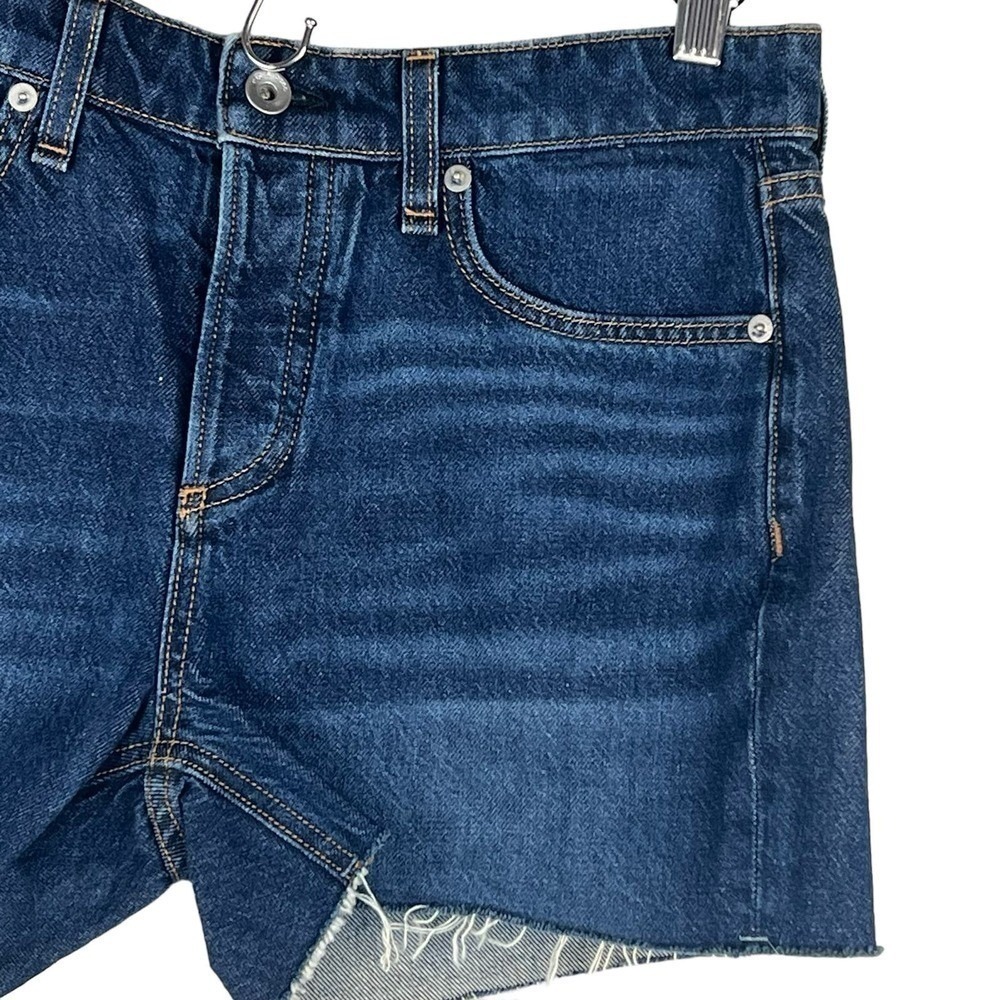 Rag & Bone Dre Low-Rise Denim Shorts Cambria Dark Indigo Raw Hem 28 NEW - Picture 5 of 15